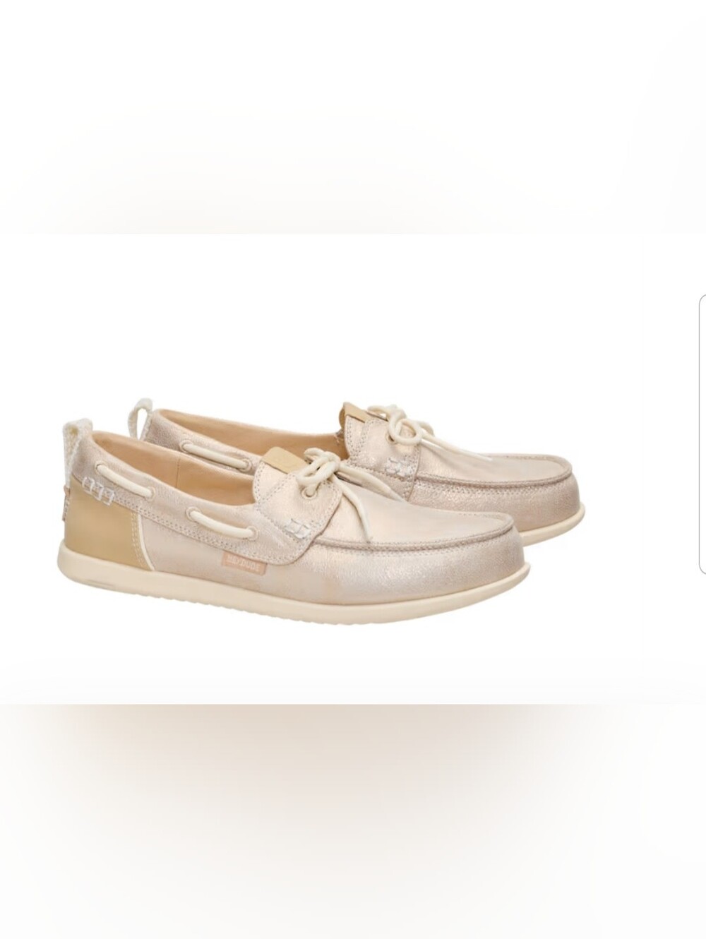 Hey Dude Wendy Metallic Sparkle Beige Moccasins
